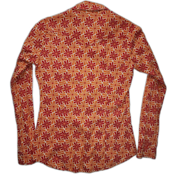 Roper Orange & Red Floral Button Down Western Shirt Size XS - Picture 2 of 8